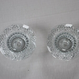 Vtg Bali Glass  Candlestick holders